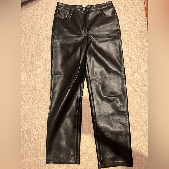 Wilfred High Waisted Black Melina Leather Pant Women’s Size 10 - Picture 3 of 5